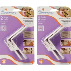Shop All|4x dreambaby Baby/Toddler Safety/Protection Cabinet/Drawer Angle Lock/Latch WHT - cutbabycare.com | baby boutique & care hub