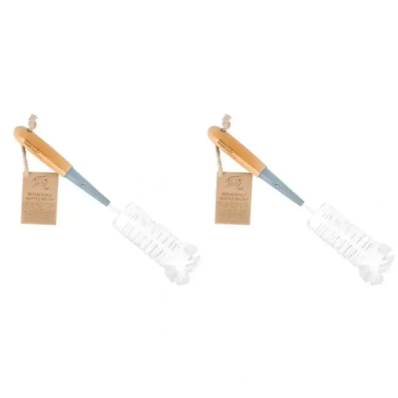 Shop All|2x Eco Basics 33cm Replaceable Bottle Brush Cleaner Remover w/ Bamboo Handle - cutbabycare.com | baby boutique & care hub