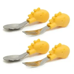 Shop All|2x Marcus & Marcus Palm Grasp Fork/Spoon Utensil Set Toddler 18m+ Lola Giraffe - cutbabycare.com | baby boutique & care hub