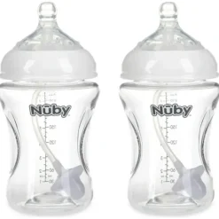Health Safety|2x Nuby Tritan Baby Anti-Colic Clear Drinking Bottle w/ 360 Weighted Straw 270ml - cutbabycare.com | baby boutique & care hub