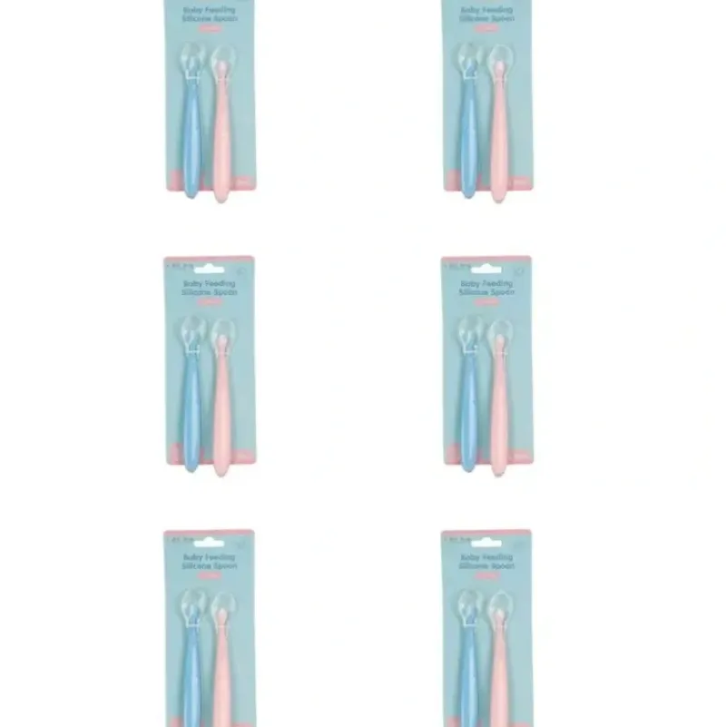 Shop All|6x 2pc Cuddle Bug Baby/Toddler Feeding Silicone Spoon 2 Pink/Blue 15cm Assorted - cutbabycare.com | baby boutique & care hub
