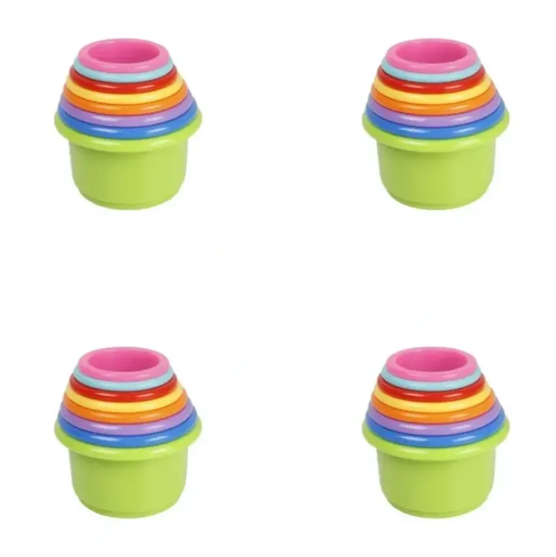Shop All|4x 8pc Cuddle Bug Baby/Toddler Stacking Fun Play Toy Cups 30x8.4cm Assorted - cutbabycare.com | baby boutique & care hub