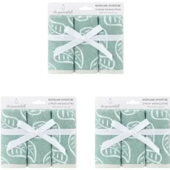 Bath Potty|3x 3pc The Peanutshell Woodland Adventure Washcloths Nursery Face Towels 25cm - cutbabycare.com | baby boutique & care hub
