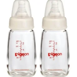 Shop All|2x PIGEON Slim Neck Peristaltic 120mL Glass Feeding Bottle for Newborn Baby 0m+ - cutbabycare.com | baby boutique & care hub