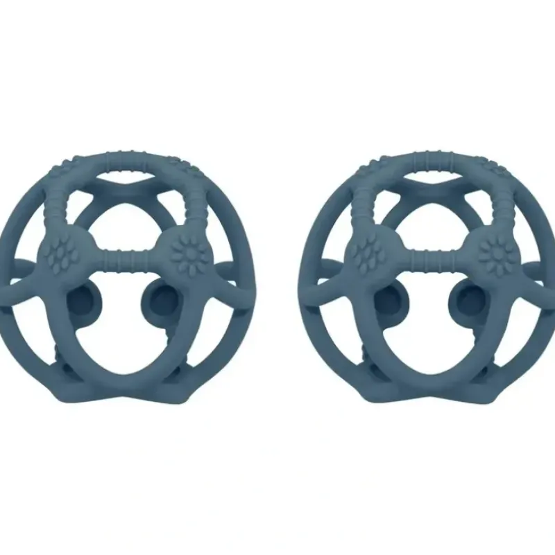 Shop All|2x Playground Baby 10.5cm Silicone Teething Ball Teether Toy 3m+ Steel Blue - cutbabycare.com | baby boutique & care hub
