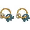 Shop All|2x Playground Baby 11cm Silicone/Beechwood Elephant Teether/Teething 3m+ Blue - cutbabycare.com | baby boutique & care hub