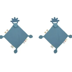 Shop All|2x Playground Baby Silicone/Cotton Comfort Teether Blanket/Teething 4m+ Blue - cutbabycare.com | baby boutique & care hub