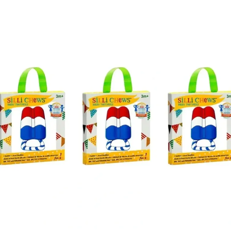 Shop All|3x Silli Chews Red Popsicle Silicone Teether Baby/Infant Sensory Chew Toy 3m+ - cutbabycare.com | baby boutique & care hub