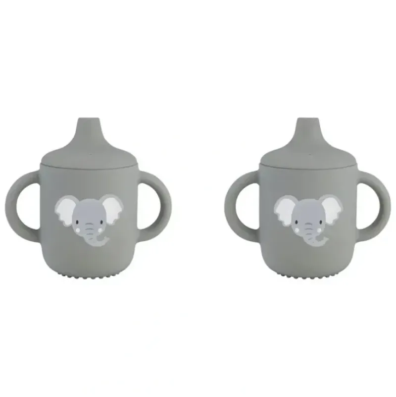 Shop All|2x Splosh Baby Elephant Silicone Sippy Cup w/ Handles Drinkware 12cm Grey 0+ - cutbabycare.com | baby boutique & care hub