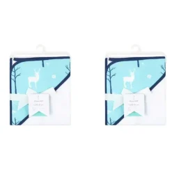 Bath Potty|2x The Peanutshell 76cm Cotton Hooded Bath/Pool Baby Drying Towel Teal Woodland - cutbabycare.com | baby boutique & care hub