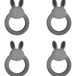 Shop All|4x Urban Bunny 11cm Silicone Teether Ring Baby Teething Chew Toy Round Blue - cutbabycare.com | baby boutique & care hub