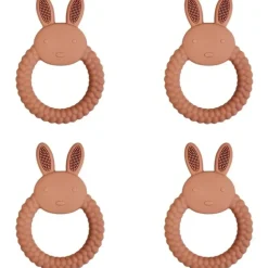 Shop All|4x Urban Bunny 11cm Silicone Teether Ring Baby Teething Chew Toy Round Pink - cutbabycare.com | baby boutique & care hub