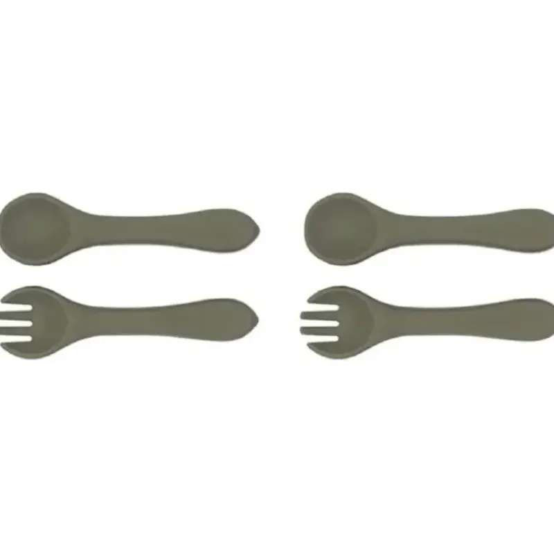 Shop All|2x Urban Products 13.5cm Silicone My First Cutlery Spoon/Fork Kids Green 6M+ - cutbabycare.com | baby boutique & care hub