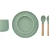 Zoli - 5Pk Silicone Kids Dishware Set, Sage Green - cutbabycare.com | baby boutique & care hub* Flash Sale