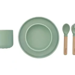Zoli - 5Pk Silicone Kids Dishware Set, Sage Green - cutbabycare.com | baby boutique & care hub* Flash Sale