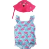 Zoocchini - 2Pk Baby Ruffled Swimsuit & Sun Hat Set, Flamingo - cutbabycare.com | baby boutique & care hub* Sale