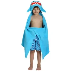 Zoocchini Sherman the Shark Hooded Towel, Blue - cutbabycare.com | baby boutique & care hub* Online