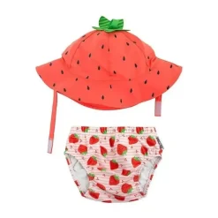 Zoochini - Baby Girl Swim Diaper & Sun Hat Set, Strawberry - cutbabycare.com | baby boutique & care hub* Cheap